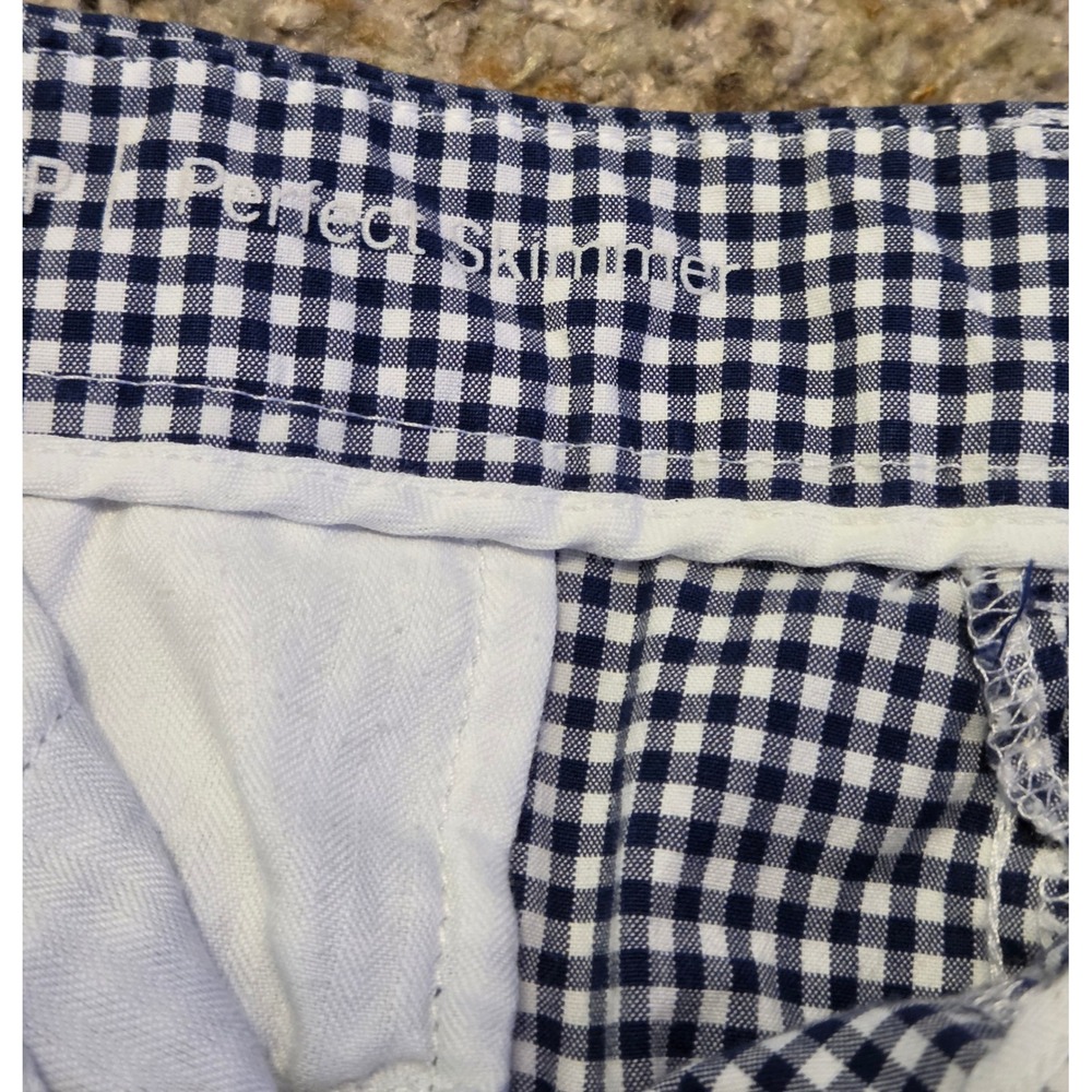 Talbots Perfect Skimmer Capri Pants Women's Size 16P Blue White - Picture 4 of 9